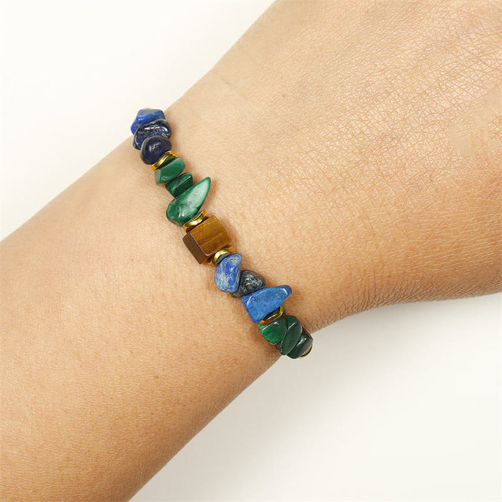 Bracciale anti-ansia con vibrazioni positive in pietra di Buddha, malachite, occhio di tigre, lazurite e lapislazzuli - image 5