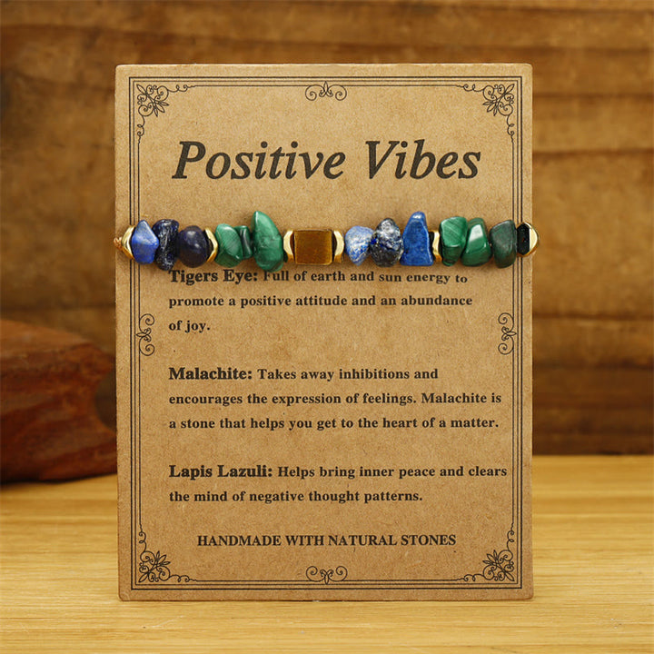Bracciale anti-ansia con vibrazioni positive in pietra di Buddha, malachite, occhio di tigre, lazurite e lapislazzuli - image 1