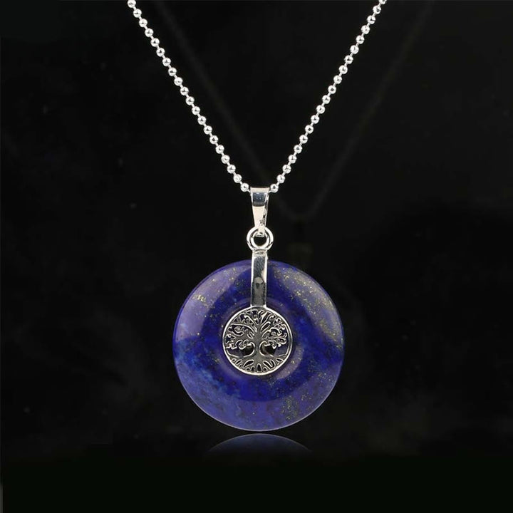 Buddha Stones Vari cristalli Quarzo rosa Avventurina verde Ametista L'albero della vita Collana pendente Gentilezza - Lazurite - image 17