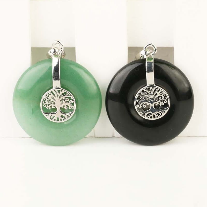 Buddha Stones Vari cristalli Quarzo rosa Avventurina verde Ametista L'albero della vita Collana pendente Gentilezza - image 24