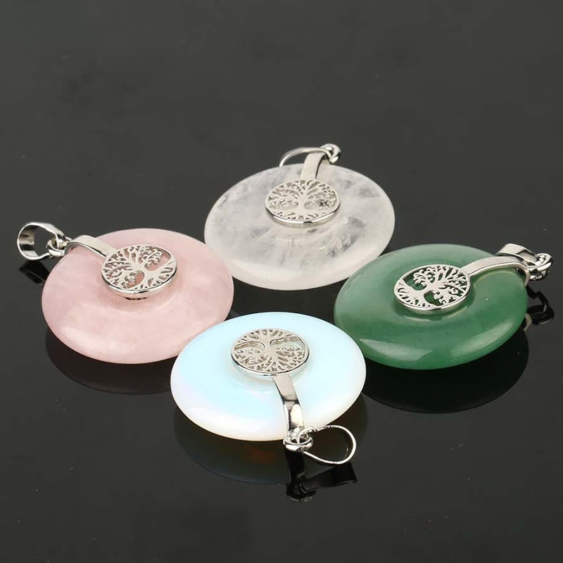 Buddha Stones Vari cristalli Quarzo rosa Avventurina verde Ametista L'albero della vita Collana pendente Gentilezza - image 22