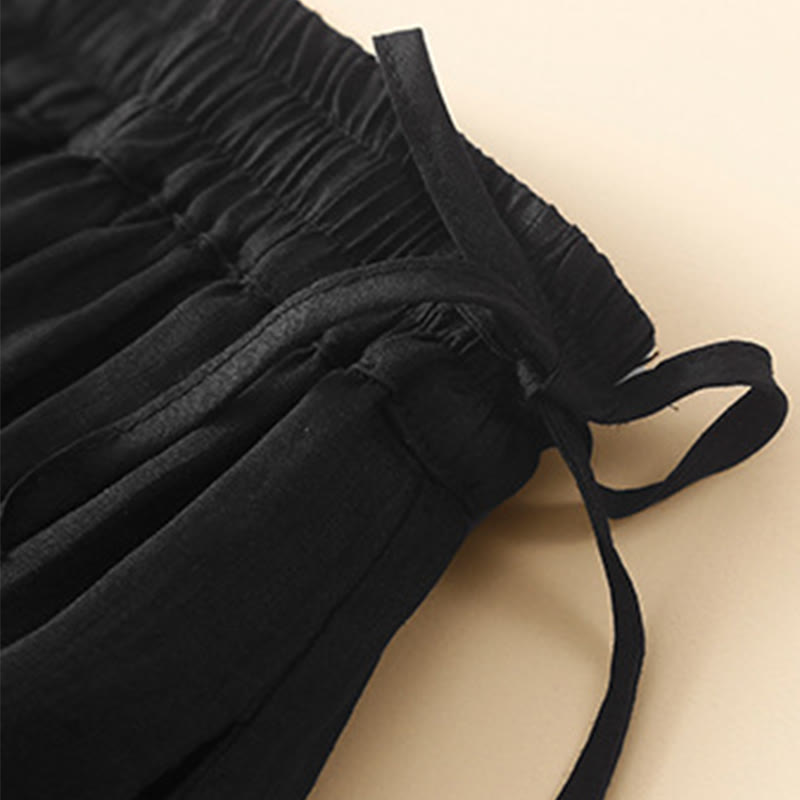 Gonna da donna con elastico in vita e lacci semplici Buddha Stones con tasche - image 19