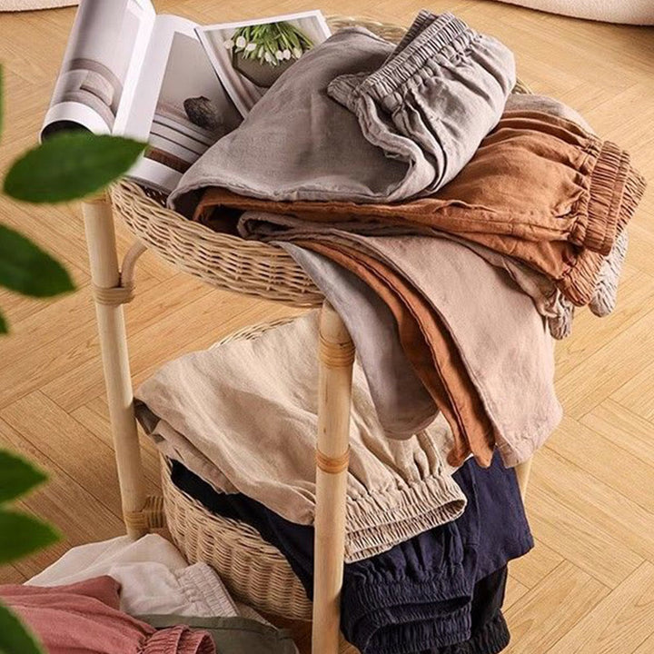 Pantaloni harem da donna in cotone e lino casual a vita alta con tasche Buddha Stones - image 13