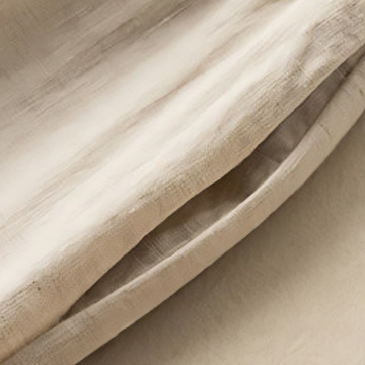 Pantaloni larghi da donna in cotone e lino con coulisse, motivo bohémien con ricamo casual Buddha Stones e tasche - image 3