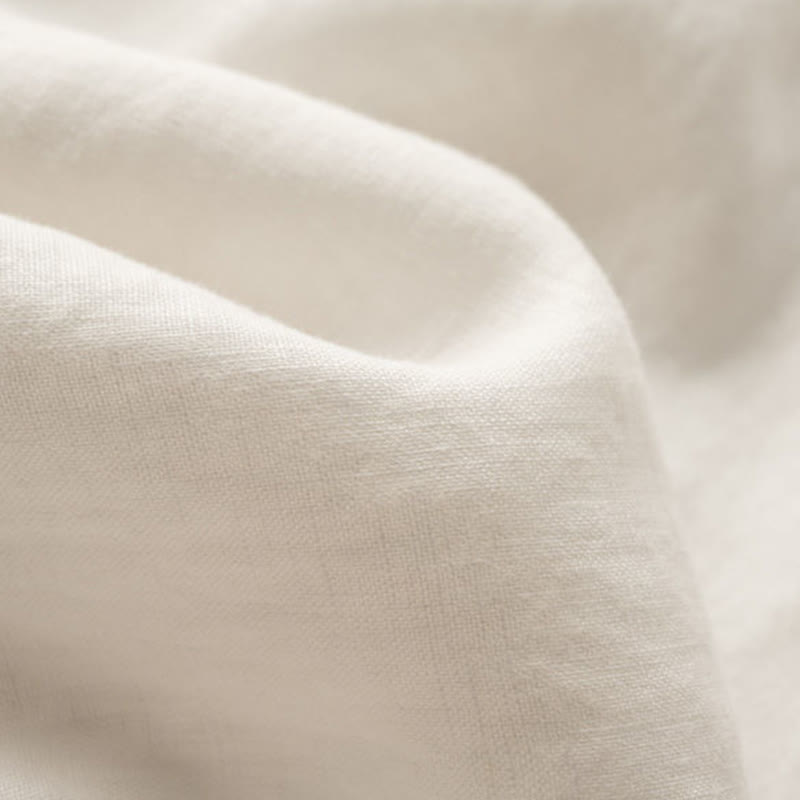 Pantaloni larghi da donna in cotone e lino con coulisse, motivo bohémien con ricamo casual Buddha Stones e tasche - image 15