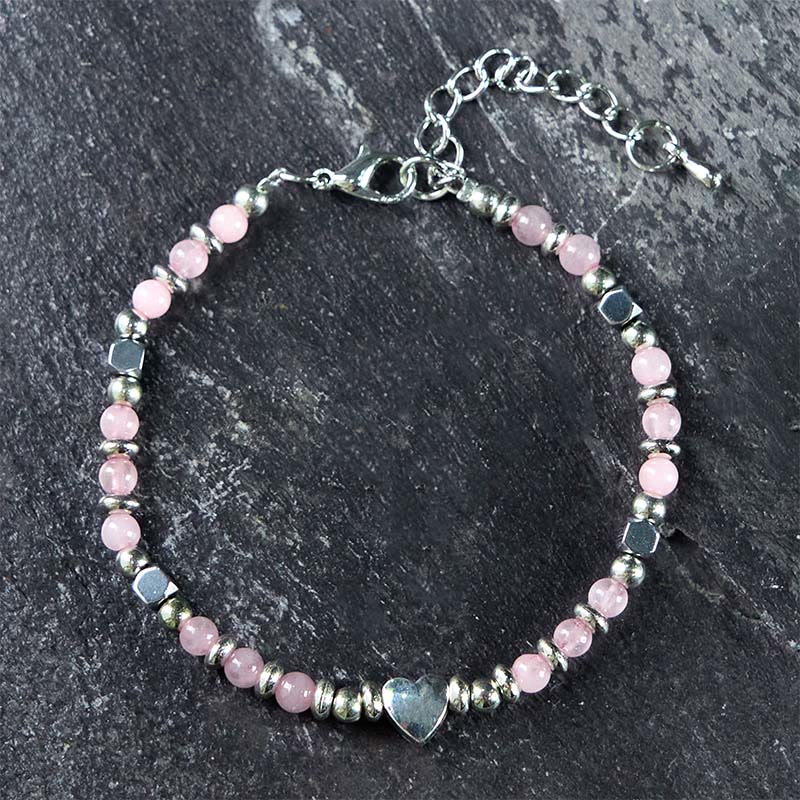 Bracciale Buddha Stones Pietra naturale Amazzonite Ametista Lazurite Quarzo rosa Cuore Equilibrio positivo