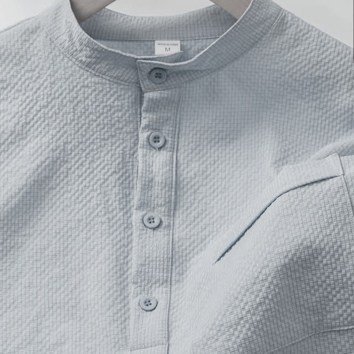 Polo a quadri tinta unita Buddha Stones con bottoni a metà, da uomo, a maniche corte - image 23