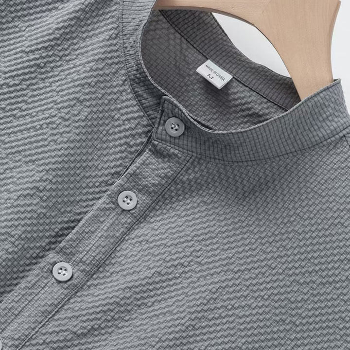 Polo a quadri tinta unita Buddha Stones con bottoni a metà, da uomo, a maniche corte - image 19