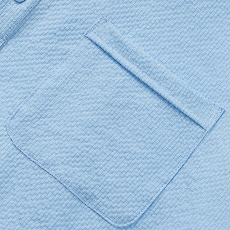 Polo a quadri tinta unita Buddha Stones con bottoni a metà, da uomo, a maniche corte - image 6