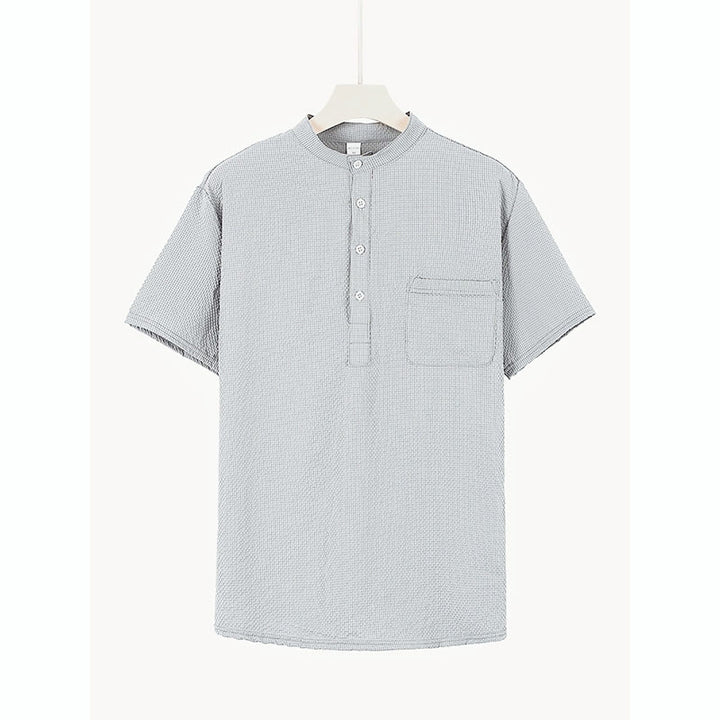 Polo a quadri tinta unita Buddha Stones con bottoni a metà, da uomo, a maniche corte - image 24