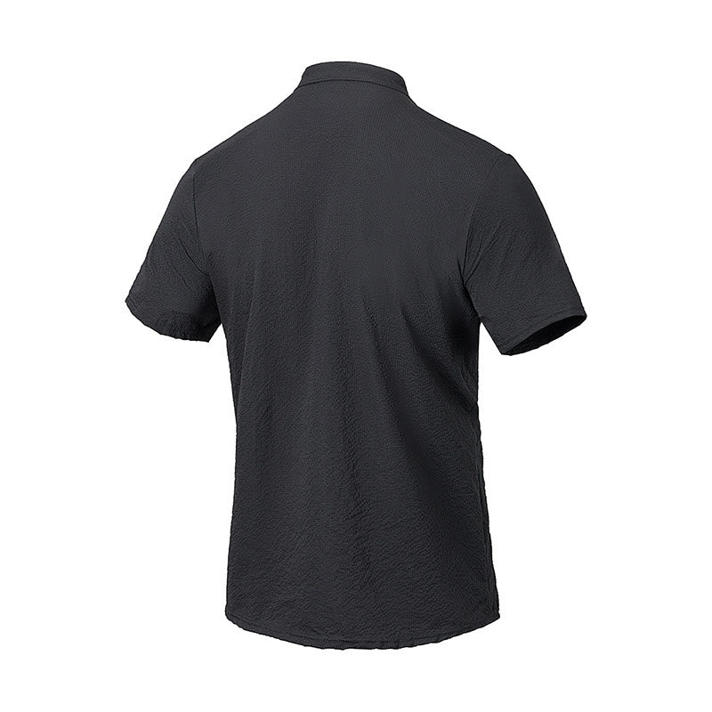 Polo a quadri tinta unita Buddha Stones con bottoni a metà, da uomo, a maniche corte - image 10