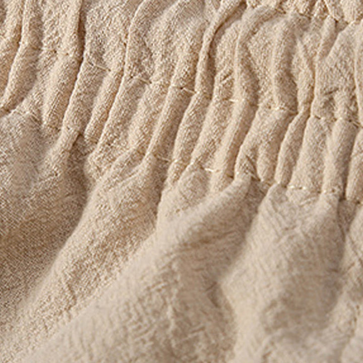 Buddha Stones 2 pezzi tinta unita rana-bottoni Tang Suit cotone lino manica corta pantaloni abbigliamento uomo set - image 11