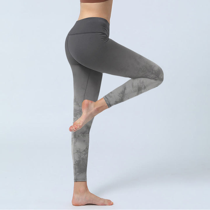 Leggings da yoga da donna con stampa floreale sfumata Buddha Stones