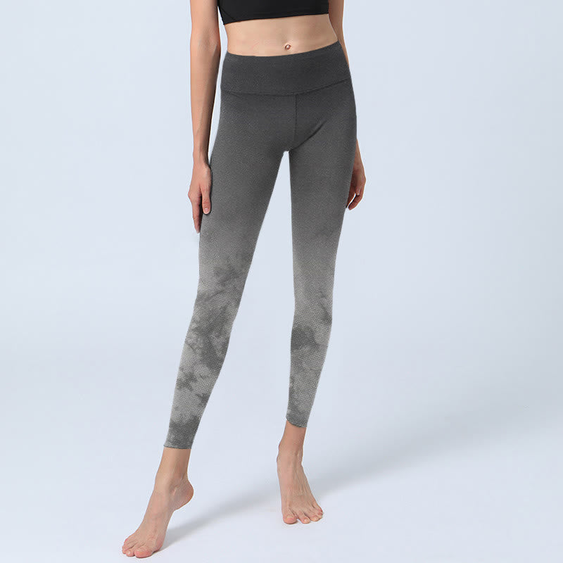 Leggings da yoga da donna con stampa floreale sfumata Buddha Stones