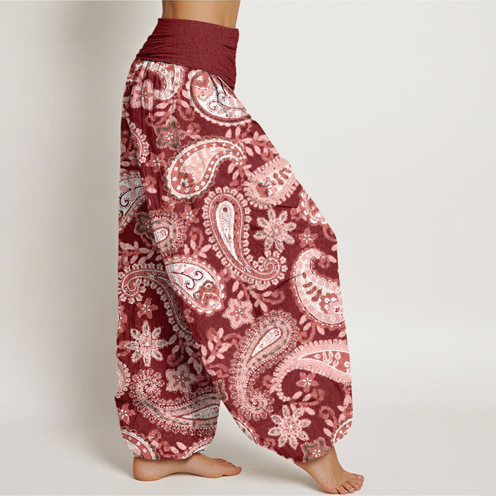 Pantaloni harem con elastico in vita e motivo paisley casual da donna Buddha Stones - image 2