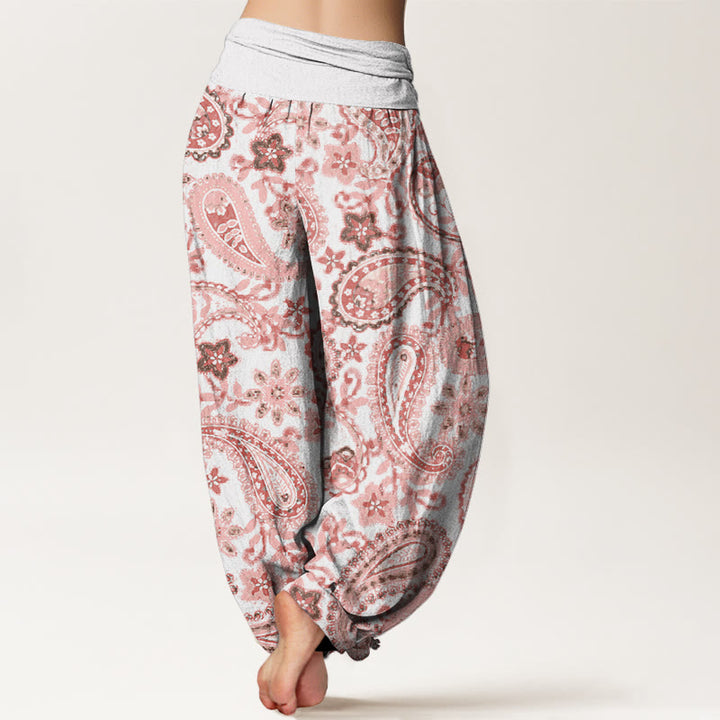 Pantaloni harem da donna con elastico in vita e motivo paisley casual in cotone Buddha Stones - image 6