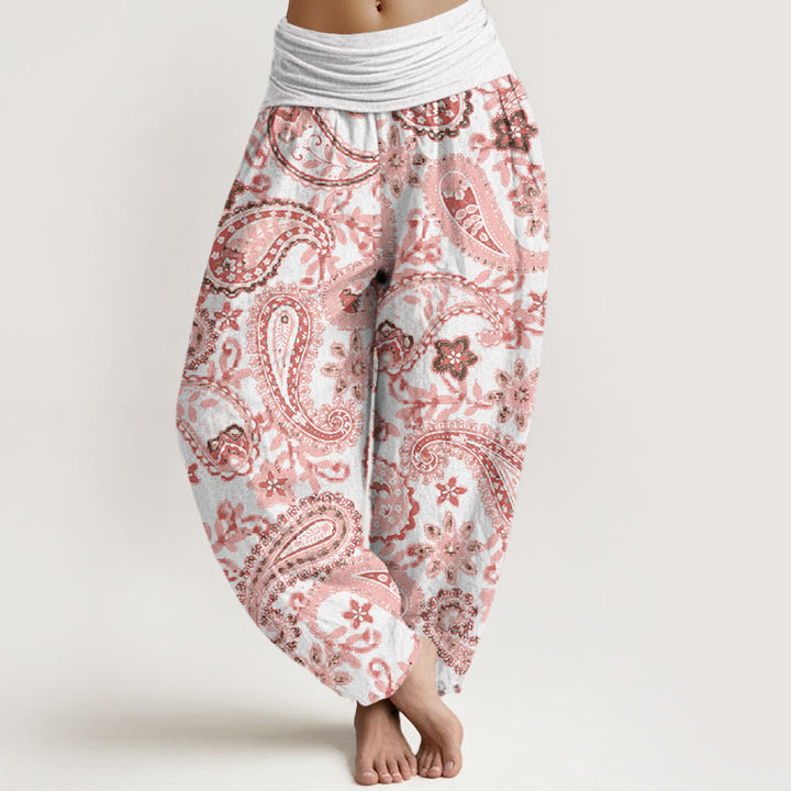 Pantaloni harem da donna con elastico in vita e motivo paisley casual in cotone Buddha Stones - Nevicare - US22, UK/AU26, EU54 (6XL) - image 4