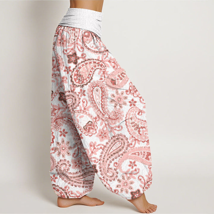 Pantaloni harem da donna con elastico in vita e motivo paisley casual in cotone Buddha Stones - image 5
