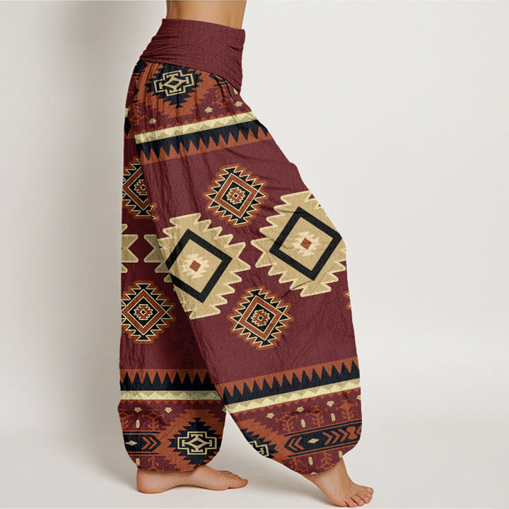 Pantaloni harem con elastico in vita, stile Navajo, casual, simmetrici, da donna, motivo Buddha Stones - image 2