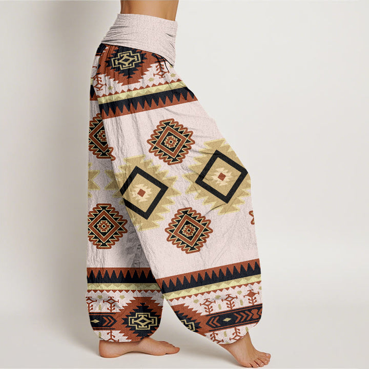 Pantaloni harem con elastico in vita, stile Navajo, casual, simmetrici, da donna, motivo Buddha Stones - image 6