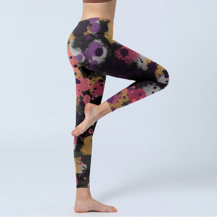 Leggings da yoga da donna con stampa a schizzi Buddha Stones