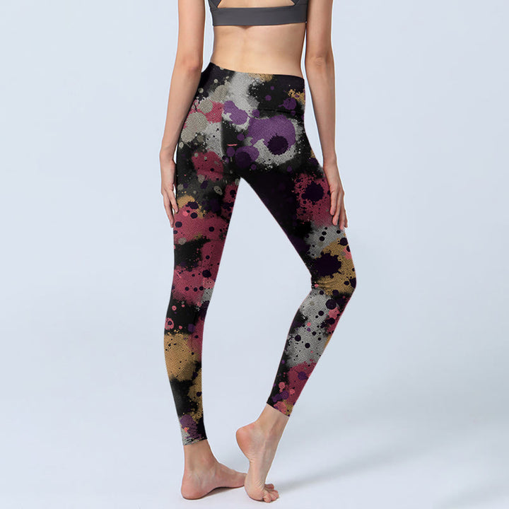Leggings da yoga da donna con stampa a schizzi Buddha Stones