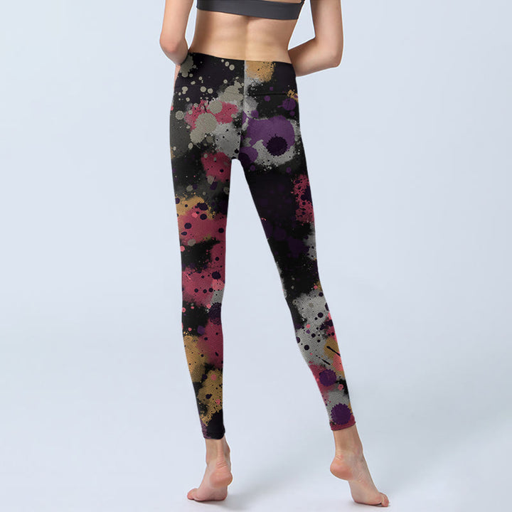 Leggings da yoga da donna con stampa a schizzi Buddha Stones