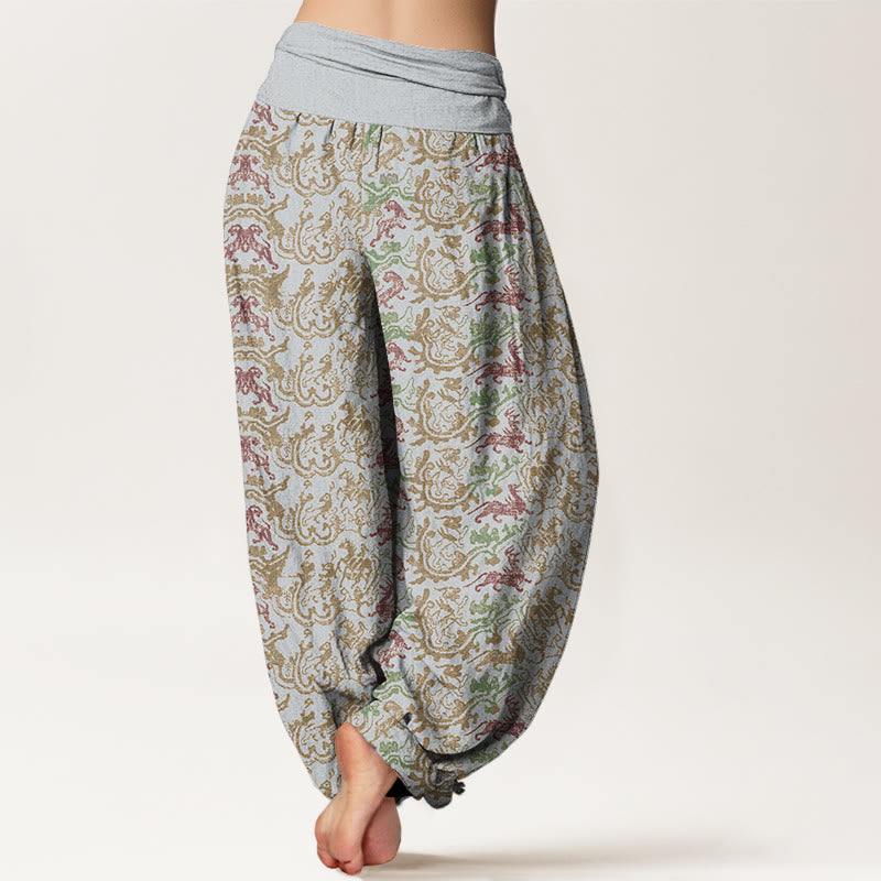 Pantaloni harem con elastico in vita da donna, motivo a strisce animali , Buddha Stones - image 6