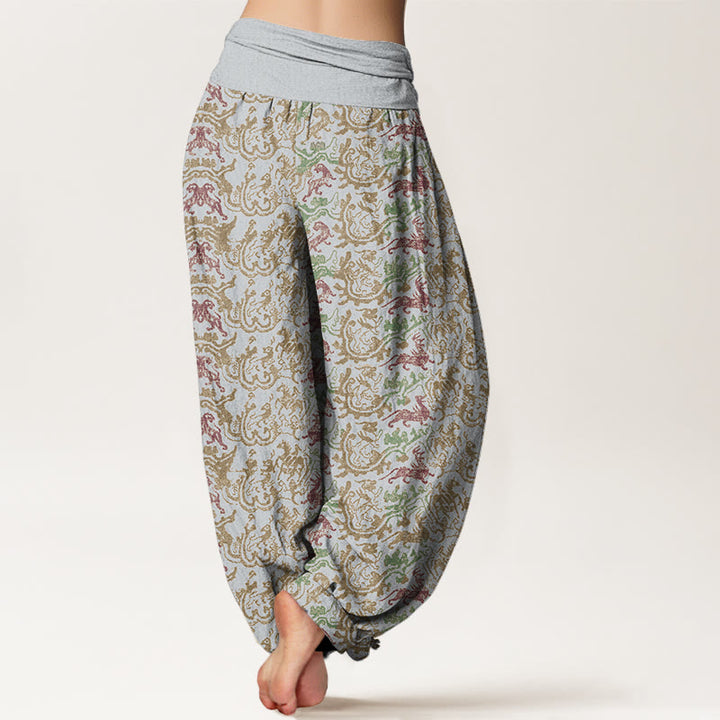 Pantaloni harem con elastico in vita da donna, motivo a strisce animali , Buddha Stones - image 6