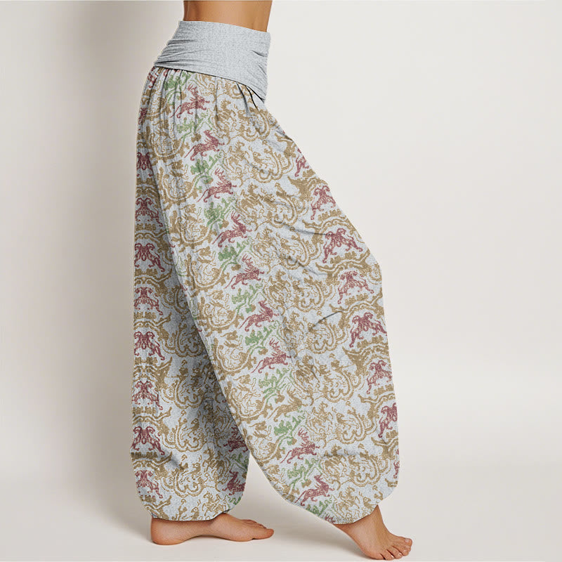 Pantaloni harem con elastico in vita da donna, motivo a strisce animali , Buddha Stones - image 7