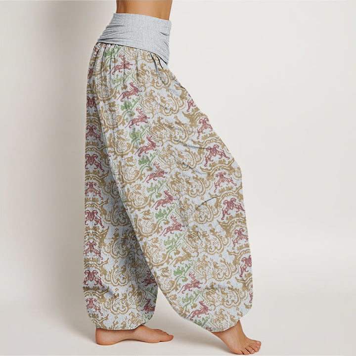 Pantaloni harem con elastico in vita da donna, motivo a strisce animali , Buddha Stones - image 7