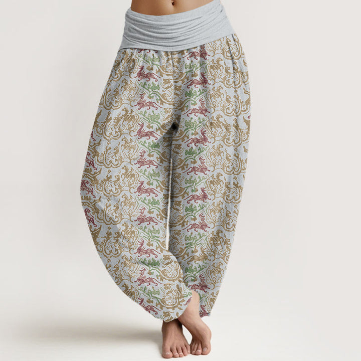 Pantaloni harem con elastico in vita da donna, motivo a strisce animali , Buddha Stones - Grigio chiaro - US22, UK/AU26, EU54 (6XL) - image 5