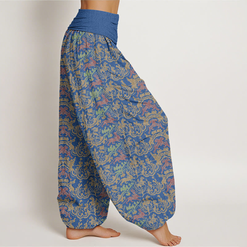 Pantaloni harem con elastico in vita da donna, motivo a strisce animali , Buddha Stones - image 10