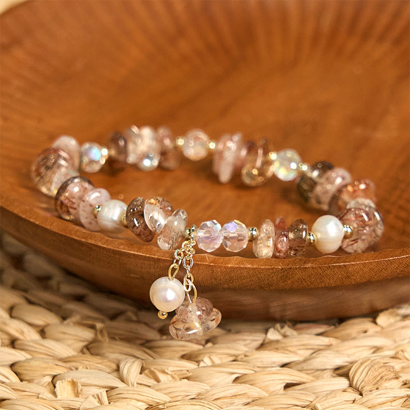 Braccialetto positivo Buddha Stones Natural Super Seven Crystal Irregolare Piccoli Pezzi