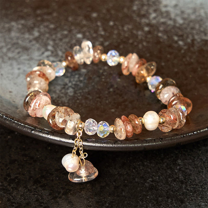 Braccialetto positivo Buddha Stones Natural Super Seven Crystal Irregolare Piccoli Pezzi