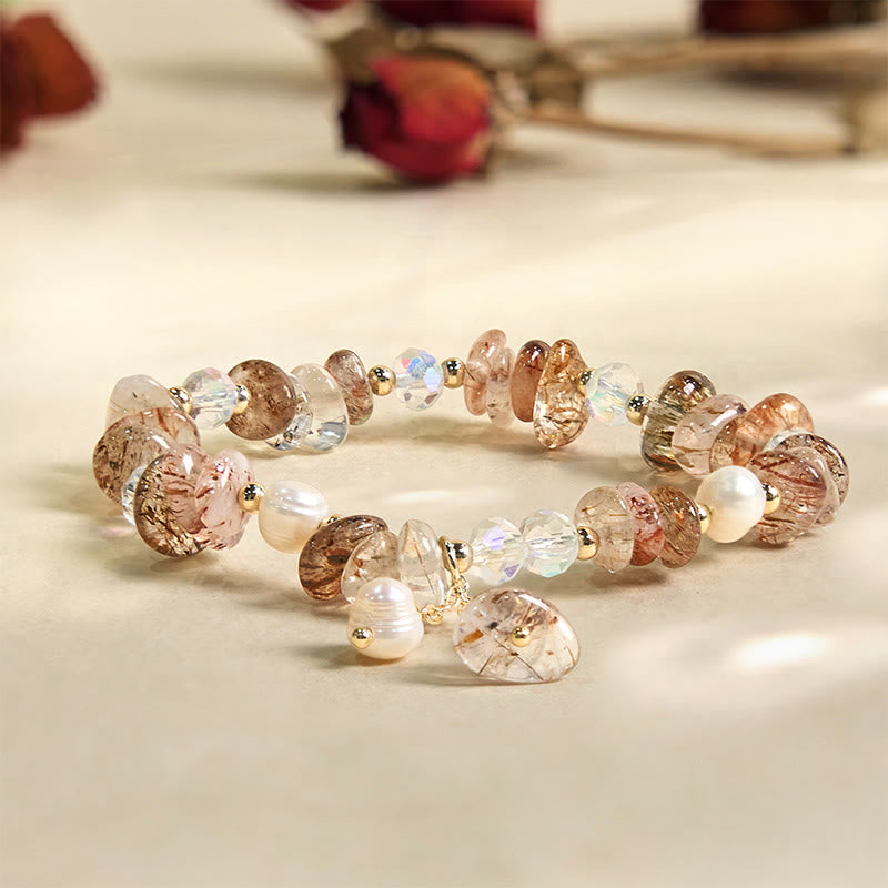 Braccialetto positivo Buddha Stones Natural Super Seven Crystal Irregolare Piccoli Pezzi