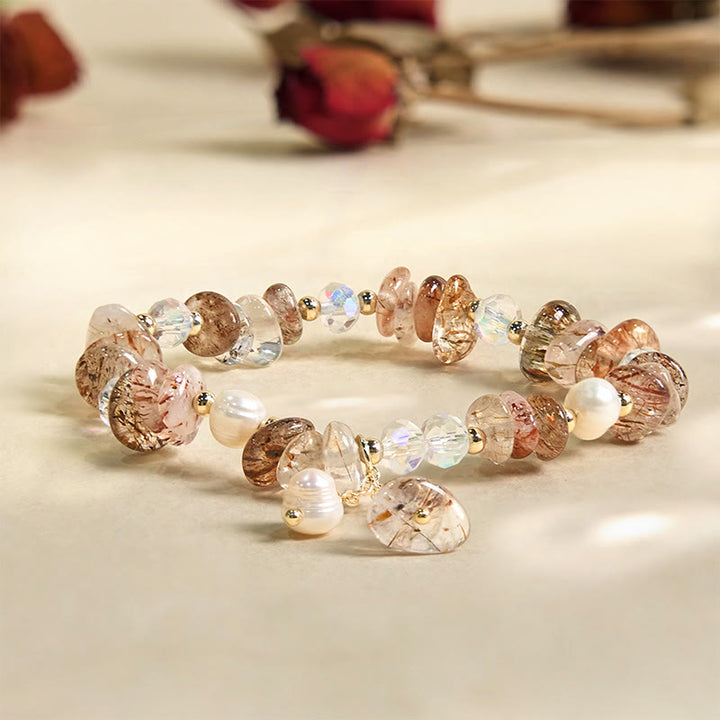Braccialetto positivo Buddha Stones Natural Super Seven Crystal Irregolare Piccoli Pezzi