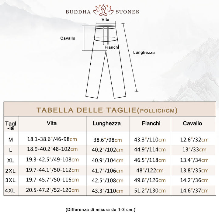 Camicia a maniche a tre quarti con bottoni a rana e Buddha Stones, pantaloni a gamba larga, abito da uomo in cotone e lino