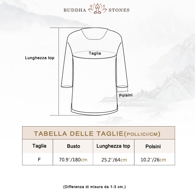 Maglietta larga a maniche tre quarti con motivo Buddha Stones tinta unita - image 3