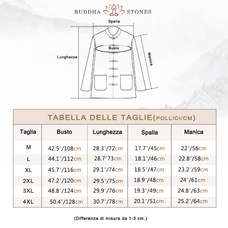 Buddha Stones Meditazione Rana-Bottone Tang Camicia Manica Lunga Pantaloni Uomo Completo - image 3