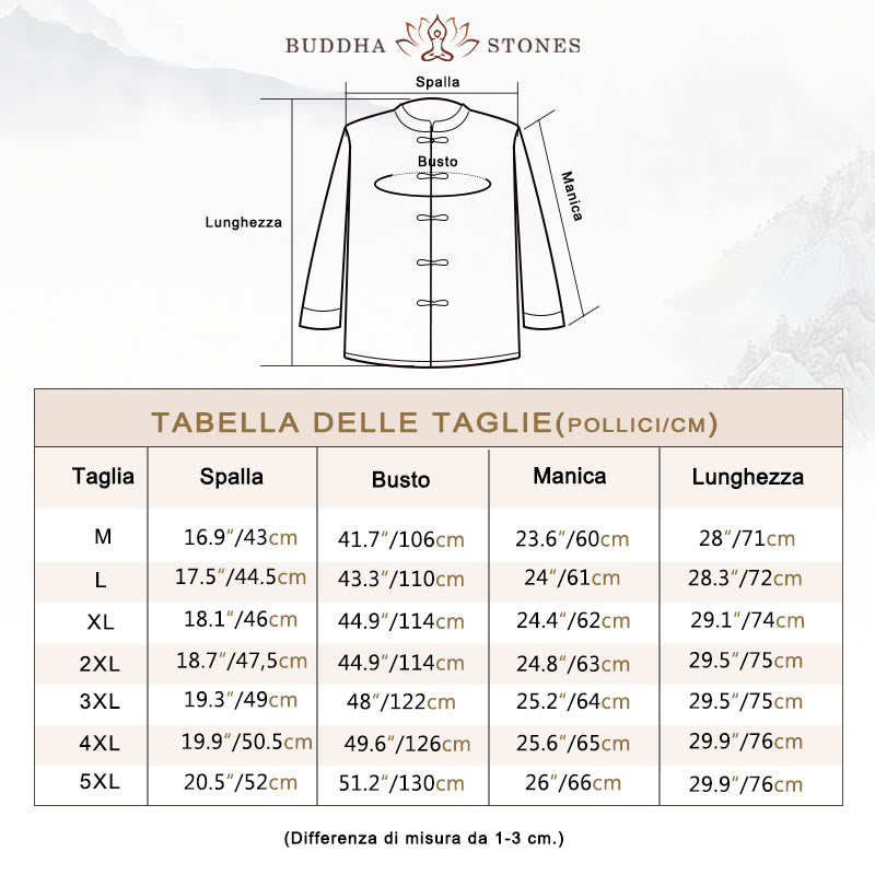 Buddha Stones Frog-Button Cinese Tang Suit Camicia Lunga Cotone Uomo Giacca Abbigliamento - image 3