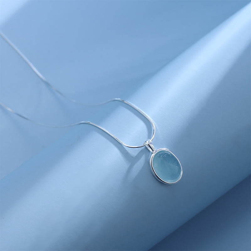 Collana con ciondolo a catena per clavicola curativa in argento sterling 925 Buddha Stones e acquamarina - image 10