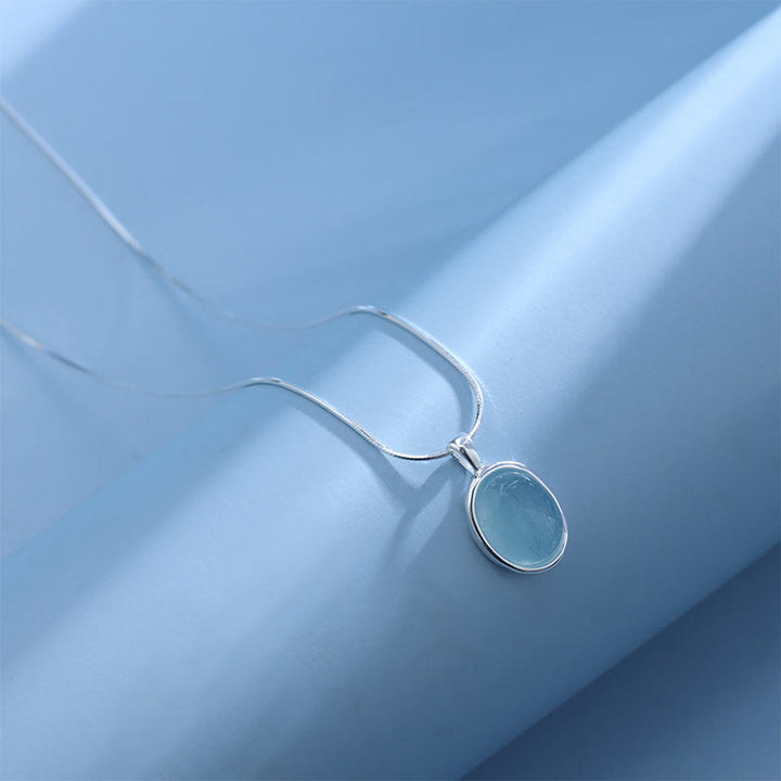 Collana con ciondolo a catena per clavicola curativa in argento sterling 925 Buddha Stones e acquamarina - image 10