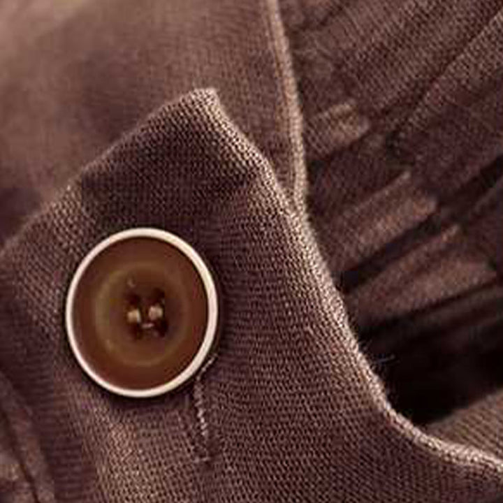 Pantaloncini da donna estivi casual con cerniera, bottoni a rana e tasche, con stampa Buddha Stones. - image 3
