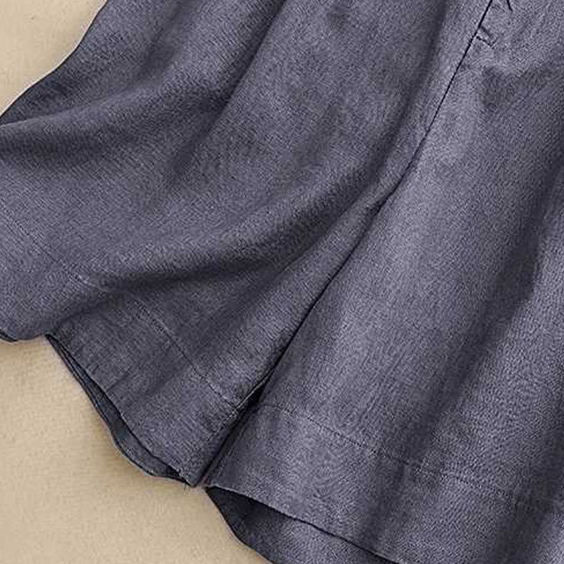 Pantaloncini da donna estivi casual con cerniera, bottoni a rana e tasche, con stampa Buddha Stones. - image 9