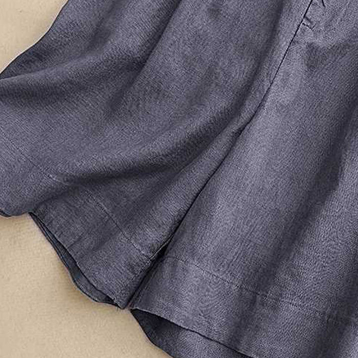 Pantaloncini da donna estivi casual con cerniera, bottoni a rana e tasche, con stampa Buddha Stones. - image 9