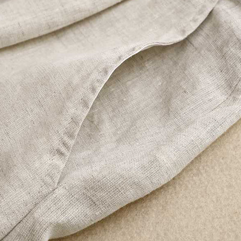 Pantaloncini da donna estivi casual con cerniera, bottoni a rana e tasche, con stampa Buddha Stones. - image 20