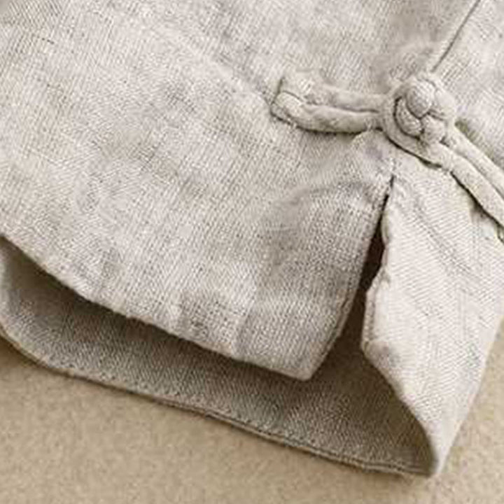 Pantaloncini da donna estivi casual con cerniera, bottoni a rana e tasche, con stampa Buddha Stones. - image 19