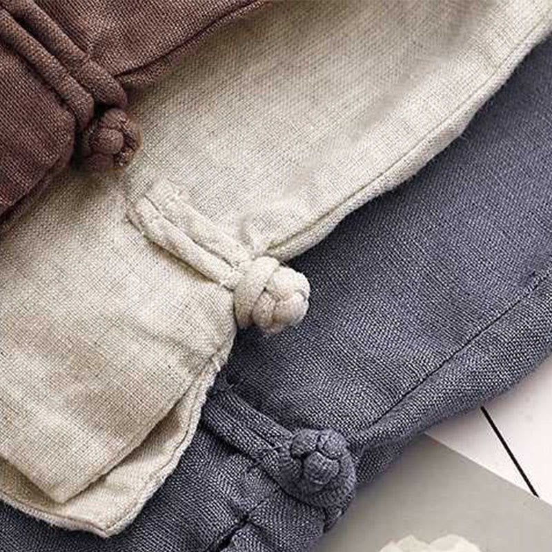 Pantaloncini da donna estivi casual con cerniera, bottoni a rana e tasche, con stampa Buddha Stones. - image 22