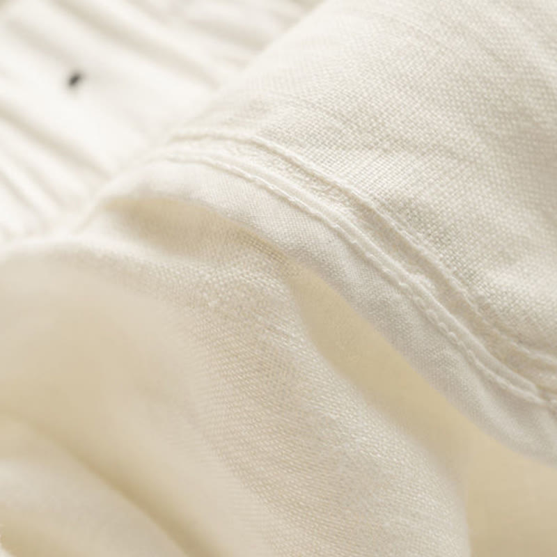 Pantaloncini da donna in lino e cotone con tasche , Buddha Stones, casual, estivi, tinta unita, con cerniera e bottoni - image 10